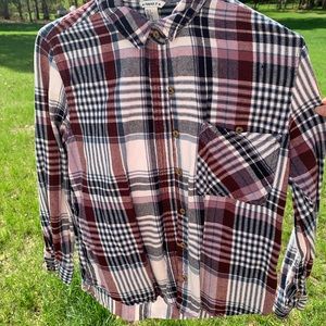 Plaid Button Up Top - S